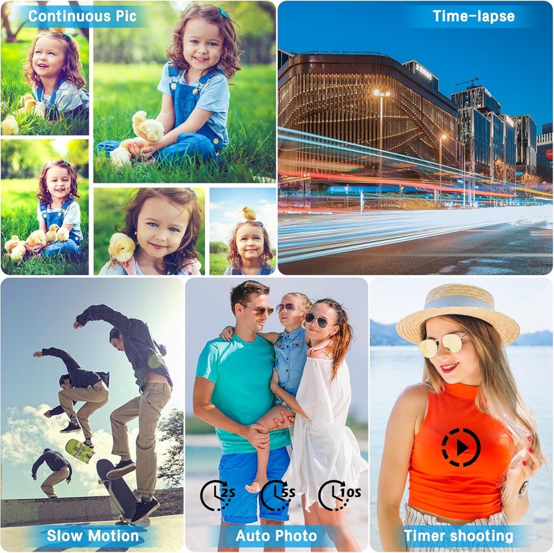 Rumyums Video Camera Camcorder UHD 4K 48 MP Vlogging Camera Recorder 3.0 Inch IPS Screen 18X Zoom Camcorders Camera with Microphone for Kids,Teens,Students,Beginners (Black) - Image 3